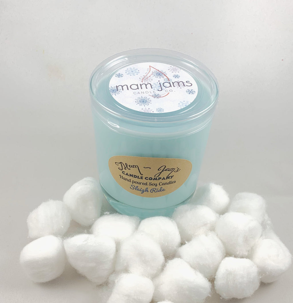 Sleigh Ride Soy Candle – Cozy & Festive Holiday Scent | Mam Jam’s